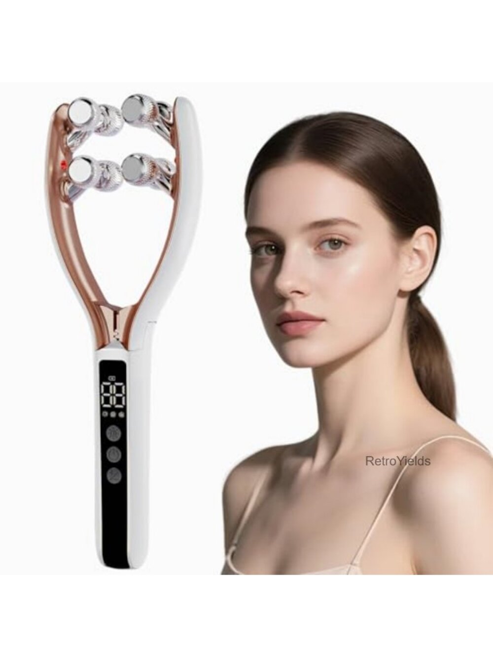 3D Roller Electric Facial Massager Wireless V-Shape Sculpting Tool